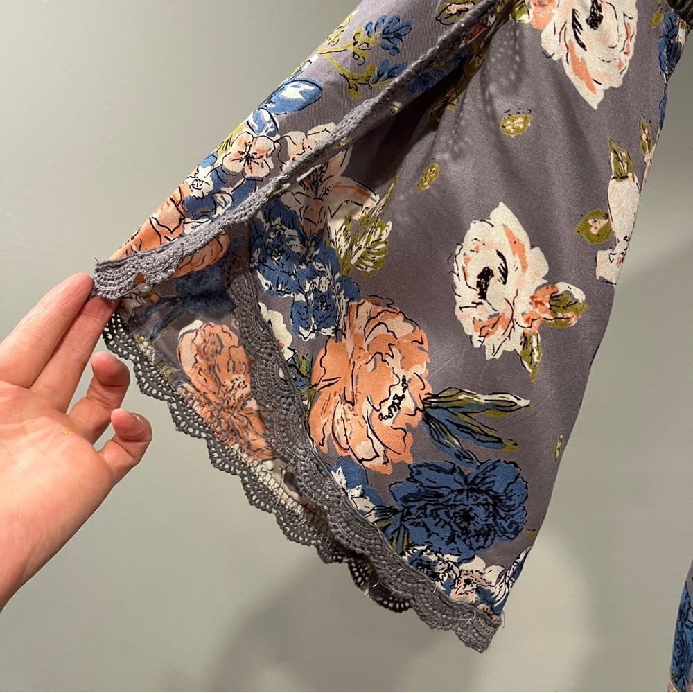 Angie long sleeve off-shoulder romper with a floral pattern‎ cottagecore - Picture 3 of 13